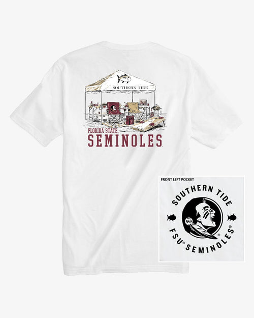 The back view of the FSU Seminoles Tailgate Time T-Shirt by Southern Tide - Classic White